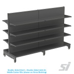 mobile aisle shelving on castor wheels