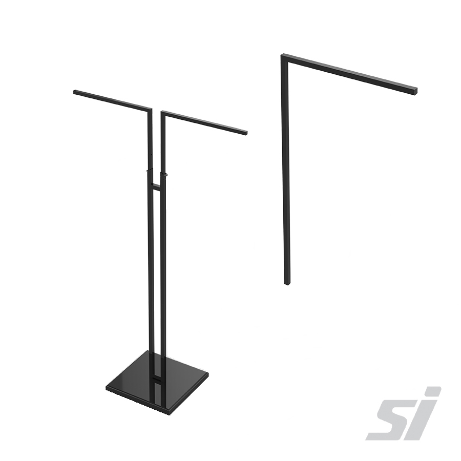 Black Straight Arm for Garment Clothing Rack